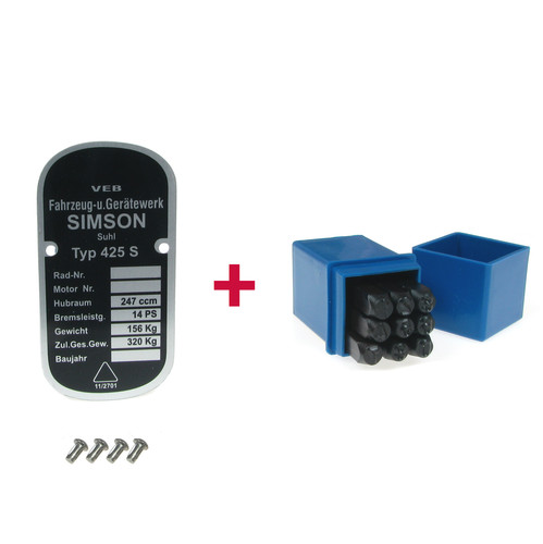 Typenschild schlagzahlen set - schlagzahlen,