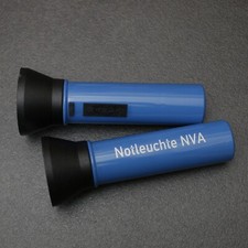 Taschenlampe DDR Blau Schwarz Gravur Notleuchte NVA Kult Retro Lampe Camping