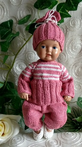 Puppenkleidung set rosa weiß - puppenkleidung,