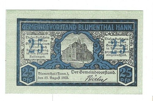 Notgeld blumenthal gemeinde - blumenthal,