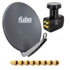 Fuba 4 Teilnehmer SAT TV Anlage DAA 650 A Antenne ALU Quad LNB F-Stecker HDTV 4K
