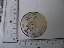 Silberfarbendes Feuerwehr-Emblem -Wappen mit Helm-Schild- Metall -Abzeichen(851)