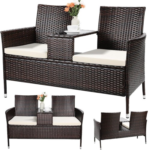 Polyrattan gartenbank mit - polyrattan,