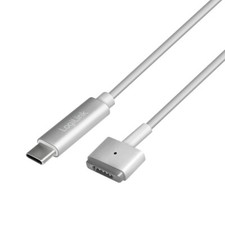 LogiLink USB Typ C Apple MagSafe 2 Ladekabel silber für MacBook Pro und Air 1,8m