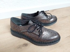 Bronze schwarz Budapester Schnürschuhe von Tamaris, Gr. 39 (NEU)