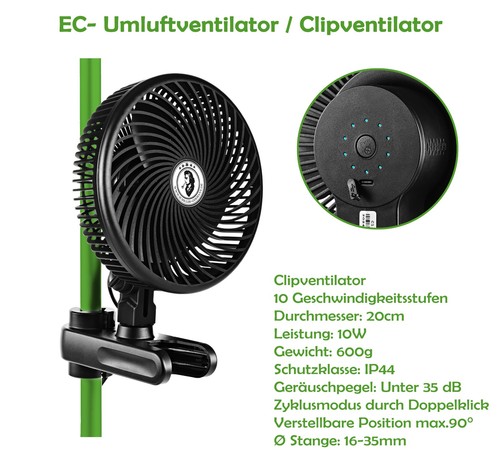 Clip ventilator fan - clip-ventilator, 10w