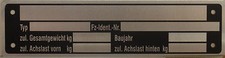 Typenschild Anhänger