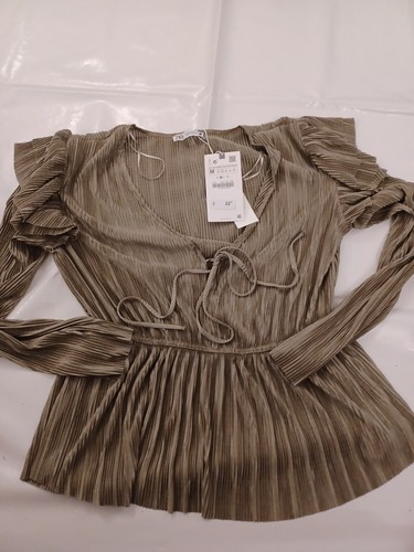 Zara damen bluse - bluse., plissee