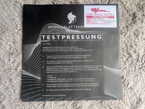 Paul fenech testpressung - p, lp