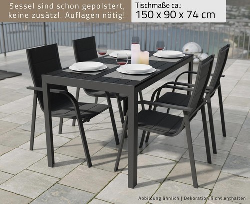 Alu gartensitzgruppe 5tlg - alu,