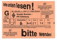 Ticket Freundschaftsspiel Werder Bremen - IFK Göteborg 07.02.1995