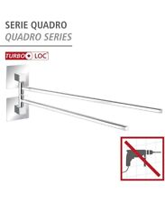 Wenko Turbo-Loc® Quadro Edelstahl Handtuchhalter 2 Arme - kein Bohren erforderlich