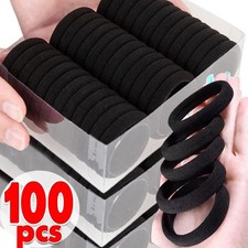 50-100x Haargummi Schwarz
