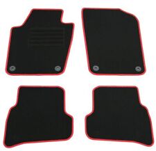 Fußmatten Set für VW Polo 6R 2009-2017 Matten Autoteppiche mit rotem Rand
