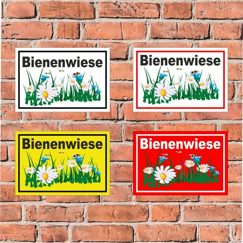 Schild bienenwiese bienen - ,