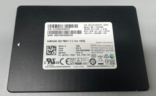 128gb samsung pm871 ssd sata - 128gb,