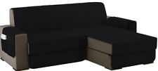 Sofabezug L Form 200cm Überwurf Wasserdicht Reversibel Auflage Schwarz sevi's