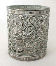 Windlicht Glas Metall Antik