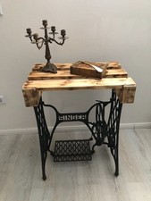 SCHÖNES ALTES SINGER NÄHMASCHINENGESTELL Gusseisen GARTENTISCH DEKO Glasplatte