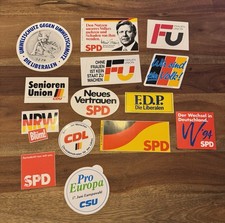 15 Aufkleber/Sticker aus Konvolut/Sammlung - 80er-2000er Jahre Thema:„Parteien“