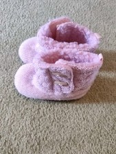 Baby Wagenschuhe Rosa 12 cm Mädchen Schuhe Schühchen ca Gr. 19 Herbst Winter 