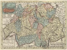 Schweiz Original Kupferstich Landkarte Elwe Langenfeld 1791