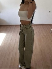 Zara wide leg Jeans Khaki/grau xs neu mit Etikett