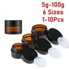 Glas Bernstein Kosmetik Creme Flasche Lippenbalsam Behälter Jar Pots Fläschchen