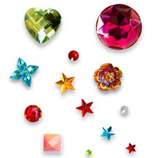 1709 Glitzersteine Set Selbstklebend zum Aufkleben Strasssteine Mehrfarbig