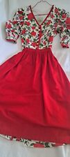 Wenger Österreich,  neuwertiger Dirndl  - 42, Baumwolle,  Rosen  - Muster,  rot