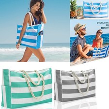 Strandtasche XXL Große Schultertasche Reißverschluss Damen Tasche Shopper Bag