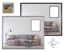 Alu Bilderrahmen Prospero stabil schmal Maße Groß Standard DIN Kunstglas matt