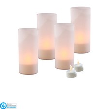 Lunartec 12 LED-Akku-Teelichte in Dekogläsern, Ladestation (Versandrückläufer)