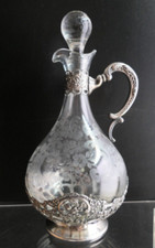 Glas Karaffe  Silbermontur