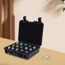 Uhrenkoffer Transportkoffer für bis zu 15 Uhren Schmuckhalter im Rasterschaumsto