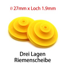 Kunststoff Riemen Räder φ27mm Loch 1,9mm DIY Spielzeug Auto Riemenscheibe 3-Lage
