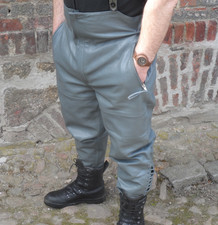 Lederhose Grau mit Schnürung