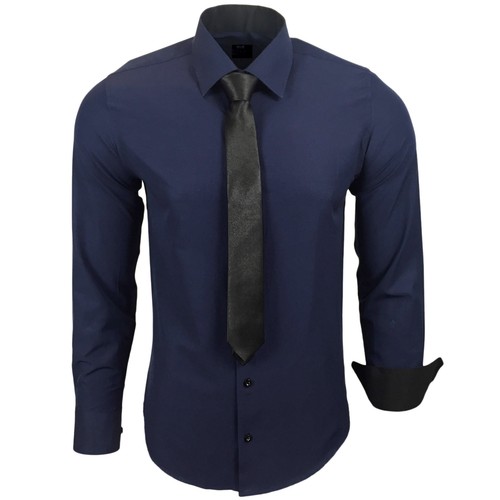 Herren kontrast hemd - r-44-kr,