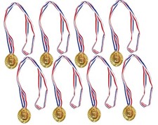 8x Gold Sieger Medaille Winner Nr. 1 Spielzeug Sportverein Sieger Gewinner Pokal