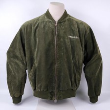 Chevignon Lederjacke Charles dunkelgrün Gr. XXL (XL) Wildleder vintage Logo vorn