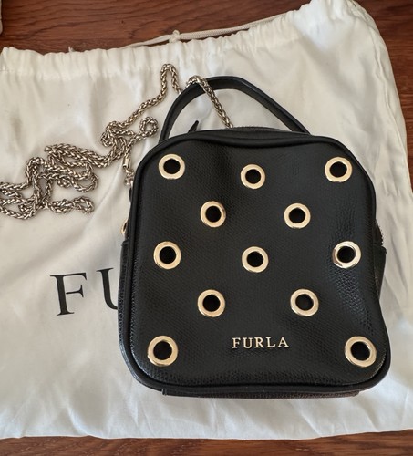 Furla schwarze leder tasche - leder,