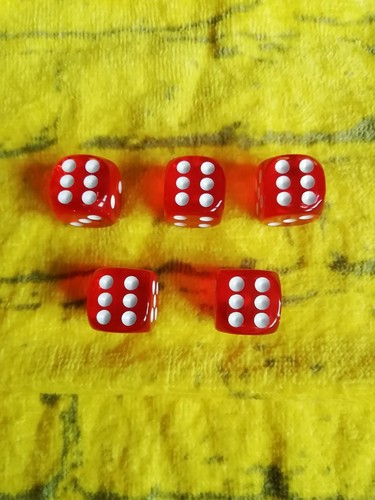 Pokerwürfel stück rot - 5,
