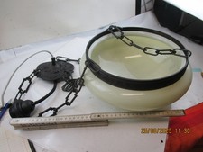 Alte Hängelampe Glas und Metall ( EP 4067 )