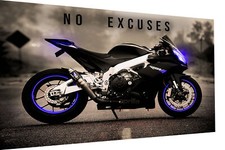 Leinwand Bilder Motorrad No Excuses Wandbilder -Hochwertiger Kunstdruck