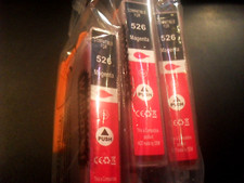 3x  Drucker Patrone für Canon CLI-526 Magenta