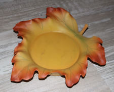 PARTYLITE Herbstblatt Biskuit Porzellan Kerzenhalter 3-Docht Kerzenhalter