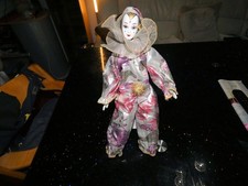 harlekin figur Porzelan und Stoff 41 cm etwa 40 Jahre alt