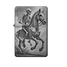Skelett Reiter Feuerzeug Skull Pferd Lasergravur opt. Gravurtext personalized