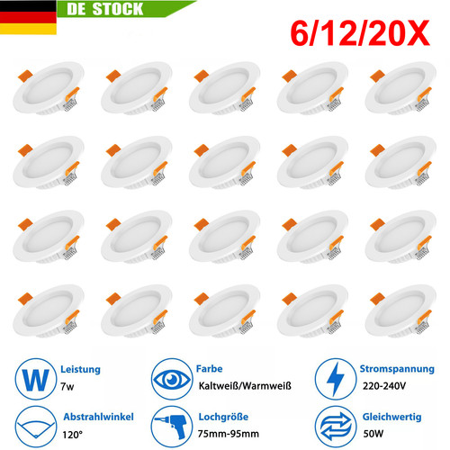 20x led einbauleuchte - 6/12/20x, 7w