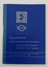 Garantieheft Werkstätten-Verzeichnis Simson Schwalbe Star Sperber Februar 1969
